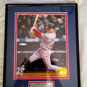 JACOBY ELLSBURY BOSTON RED SOX FRAMED ORIGINAL MLB PICTURE....